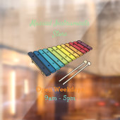 Xylophon-Cartoon-Abbildung Fensteraufkleber (Blatt 2)