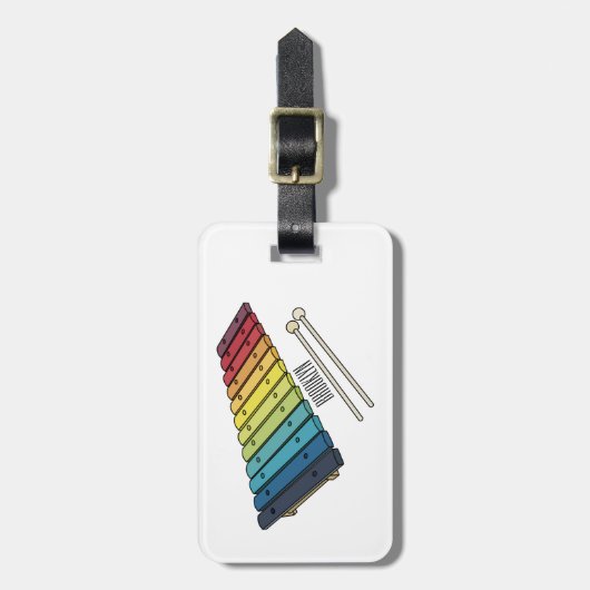 Xylophon-Cartoon-Abbildung Gepäckanhänger (Vorderseite vertikal)