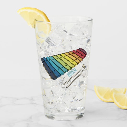 Xylophon-Cartoon-Abbildung Glas (Vorderseite Ice)