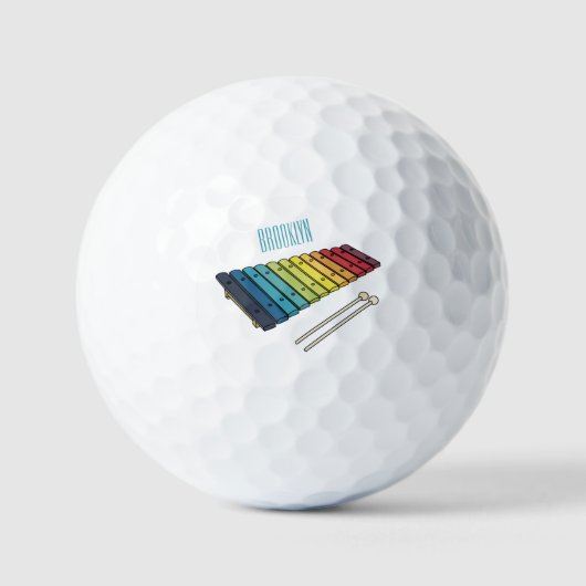 Xylophon-Cartoon-Abbildung Golfball (Vorderseite)