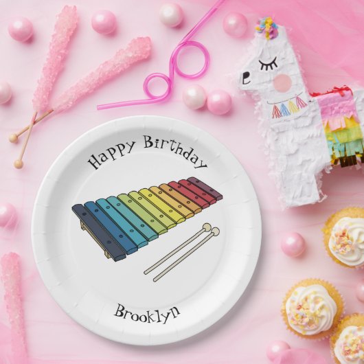 Xylophon-Cartoon-Abbildung Pappteller (Party)