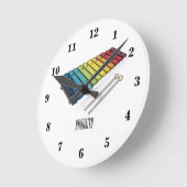 Xylophon-Cartoon-Abbildung Runde Wanduhr (Winkel)