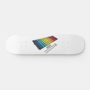 Xylophon-Cartoon-Abbildung Skateboard