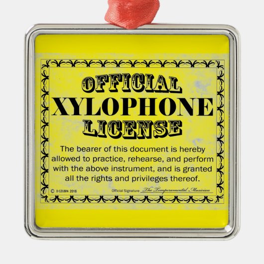 Xylophon License Metal Ornament Aus Metall (Vorne)