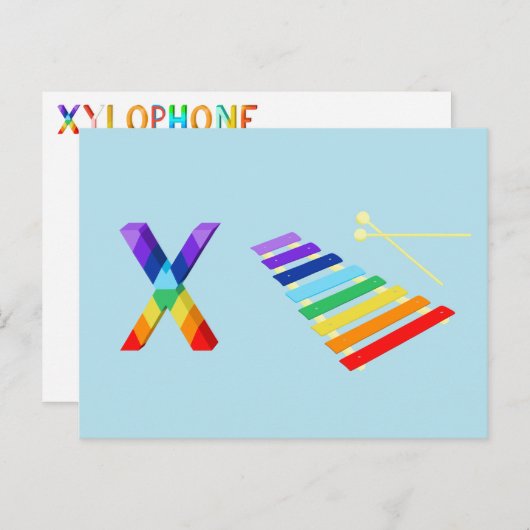 Xylophon Postkarte (Vorne/Hinten)