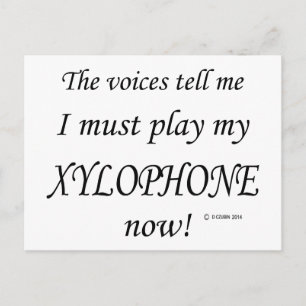 Xylophon-Stimmen sagen, müssen spielen Postkarte