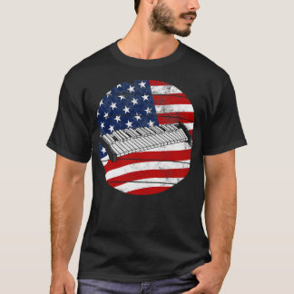 Xylophon USA Flag Xylophonist Percussionist Music T-Shirt