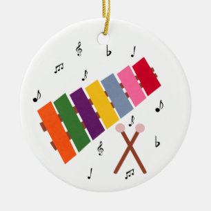Xylophone-mehrfarbiger Musikinstrument-Cartoon Keramikornament