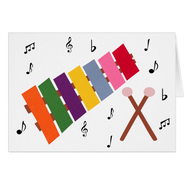 Xylophone Multicolore Musikanlage Cartoon (Vorderseite (Horizontal))