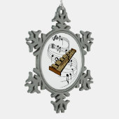 Xylophone Schneeflocken Zinn-Ornament (Links)