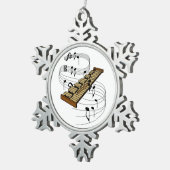 Xylophone Schneeflocken Zinn-Ornament (Rechts)