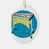 Xylophonegraphik mit blauem Hintergrund Keramikornament (Rechts)