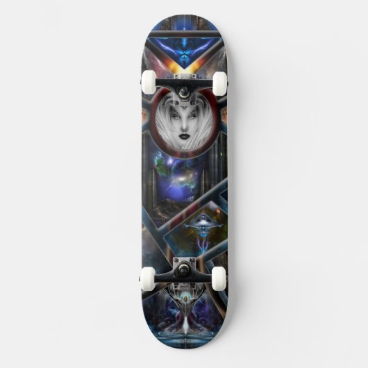 Xzendor7 Reich des Fraktals Fantasien Matrix Skate Skateboard (Vorderseite)