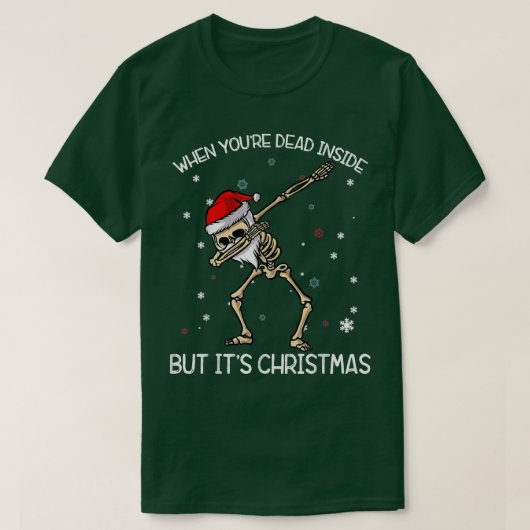 Y04q Skeleton Dabbing Merry Xmas Weihnachtsfeierta T-Shirt (Design vorne)