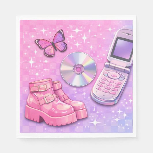 Y2K 2000 's Party Napkin Serviette (Vorderseite)