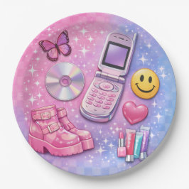 Y2K 2000er Party-Teller Pappteller