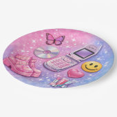 Y2K 2000's Party Plate Pappteller (Schrägansicht)