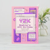Y2K 2000s Retro Computer Interface Birthday Party Einladung (Stehend Vorderseite)