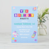 Y2K 2000's Trendy Birthday Party Invitation Einladung (Stehend Vorderseite)