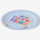 Y2K 2000's Trendy Birthday Party Napkin Pappteller (Schrägansicht)