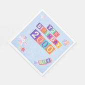 Y2K 2000's Trendy Birthday Party Napkin Serviette (Ecke)