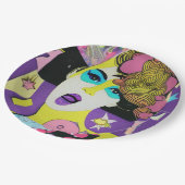 Y2K 90s/80er Paper Collage Party Teller (Schrägansicht)