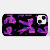 Y2K Aesthetic Purple Bow Ribbon Black iPhone case (Rückseite (Horizontal))