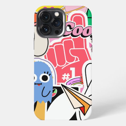 Y2K Ästhetik Coole Aufkleber iPhone Hülle (Rückseite)