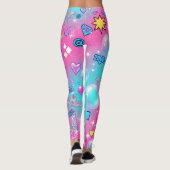 Y2K-Ästhetik Nahtloses Retro-Muster Leggings (Rückseite)