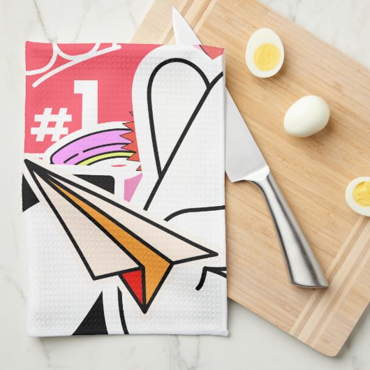 Y2K ästhetische Coole Sticker Geschirrtuch (Viertel Falte)