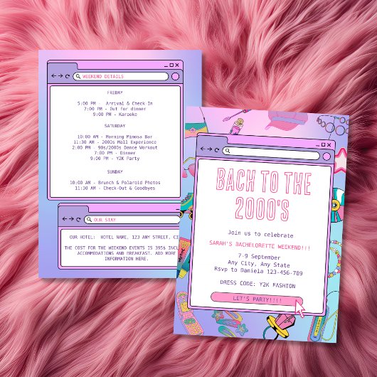 Y2K Bachelorette Weekend Bach bis zum Jahr 2000 Einladung