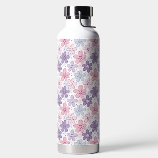 Y2K-Blumen-Nahtloses Muster Trinkflasche (links)