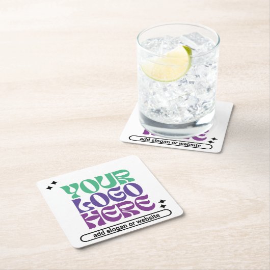 Y2k Business Logo Retrowave Cute Stars Rechteckiger Pappuntersetzer (Vor Ort)