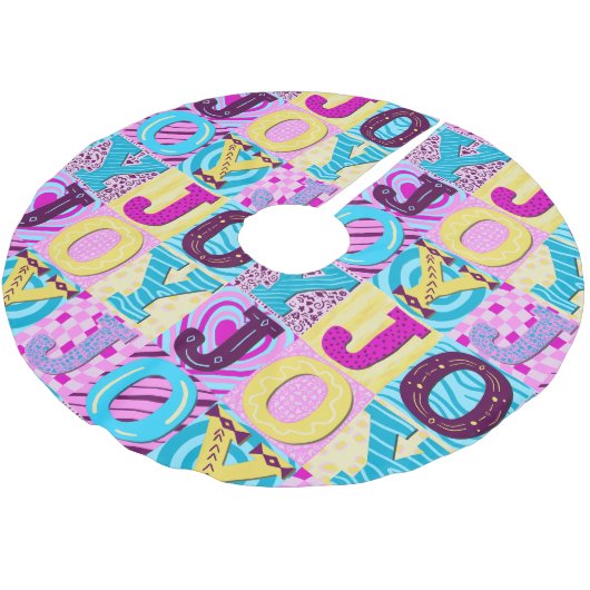 Y2K Christmas Polyester Weihnachtsbaumdecke (Schrägansicht)