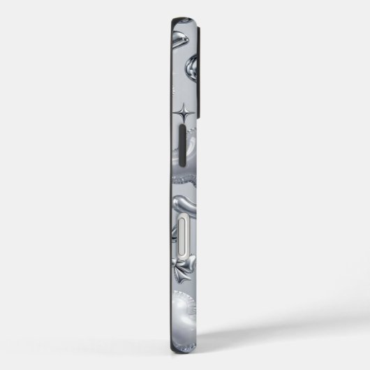 Y2K Chrome Bubble 3D Silver Case (Rückseite / Rechts)