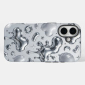 Y2K Chrome Bubble 3D Silver Case (Rückseite (Horizontal))