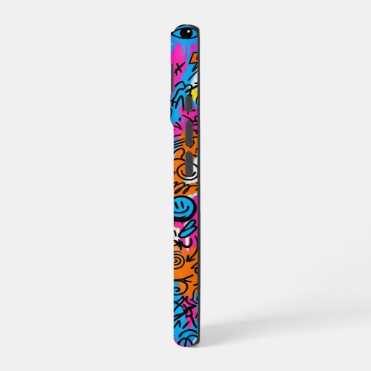 Y2K Cyber Doodle Collage Pattern iPhone 16 case Hülle (Linke Seite)