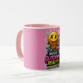 Y2K Cyber Glitch Kaffeetasse (Vorderseite Links)