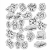 Y2K-Dollar-Symbole in der weißen Ästhetik Aufkleber (Vorderseite)