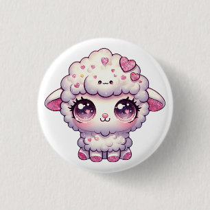 Y2K Dolly Glitzer Glamour Schafe Button