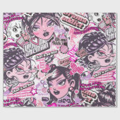 Y2K Drama Addict Collage Wrapping Paper Geschenkpapier (Flach)