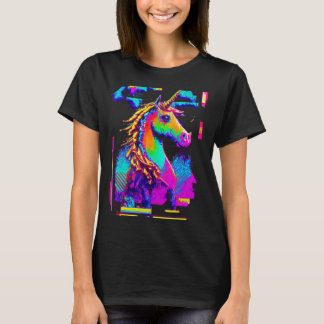 Y2K Einhorn Shirt, Alt Edgy Goth Retro Glitch Grap T-Shirt