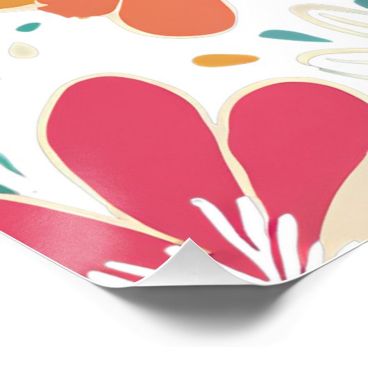 Y2K Fett Wildblume Lebhafte Nostalgische Frühlings Poster (Ecke)