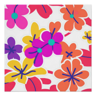 Y2K Fett Wildblume Lebhafte Nostalgische Frühlings Poster