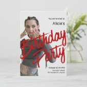 Y2k Foto Geburtstag Einladung (Stehend Vorderseite)