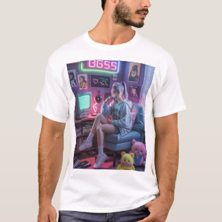 Y2K Gamer Girl Vibes – Retro-Tech & Neon-Raumästhe T-Shirt