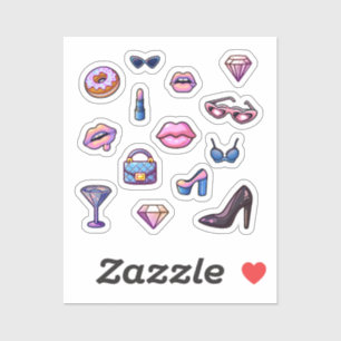 Y2K Glamour Girl-Set Aufkleber