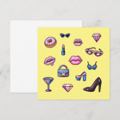 Y2K Glamour Girl-Set Einladung (Vorne/Hinten)