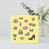 Y2K Glamour Girl-Set Einladung (Stehend Vorderseite)