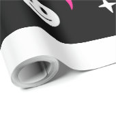 Y2k Glamour rosa und schwarze Elemente Set. Schmet Geschenkpapier (Rolleneckpunkt)